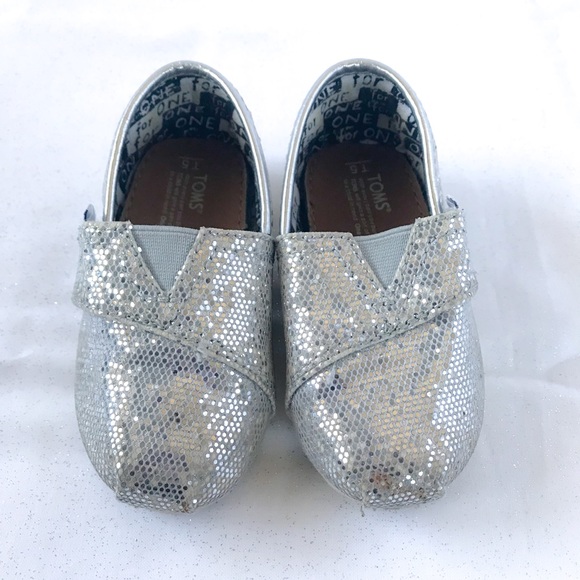Toms Other - TOMs Silver Glitter Size 5 Toddler